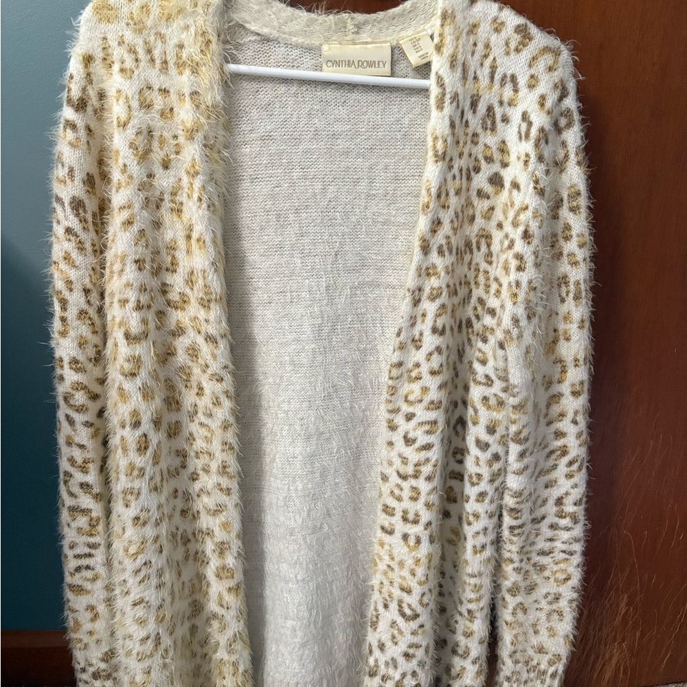 Cynthia Rowley Cream and Gold Cardigan Sweater